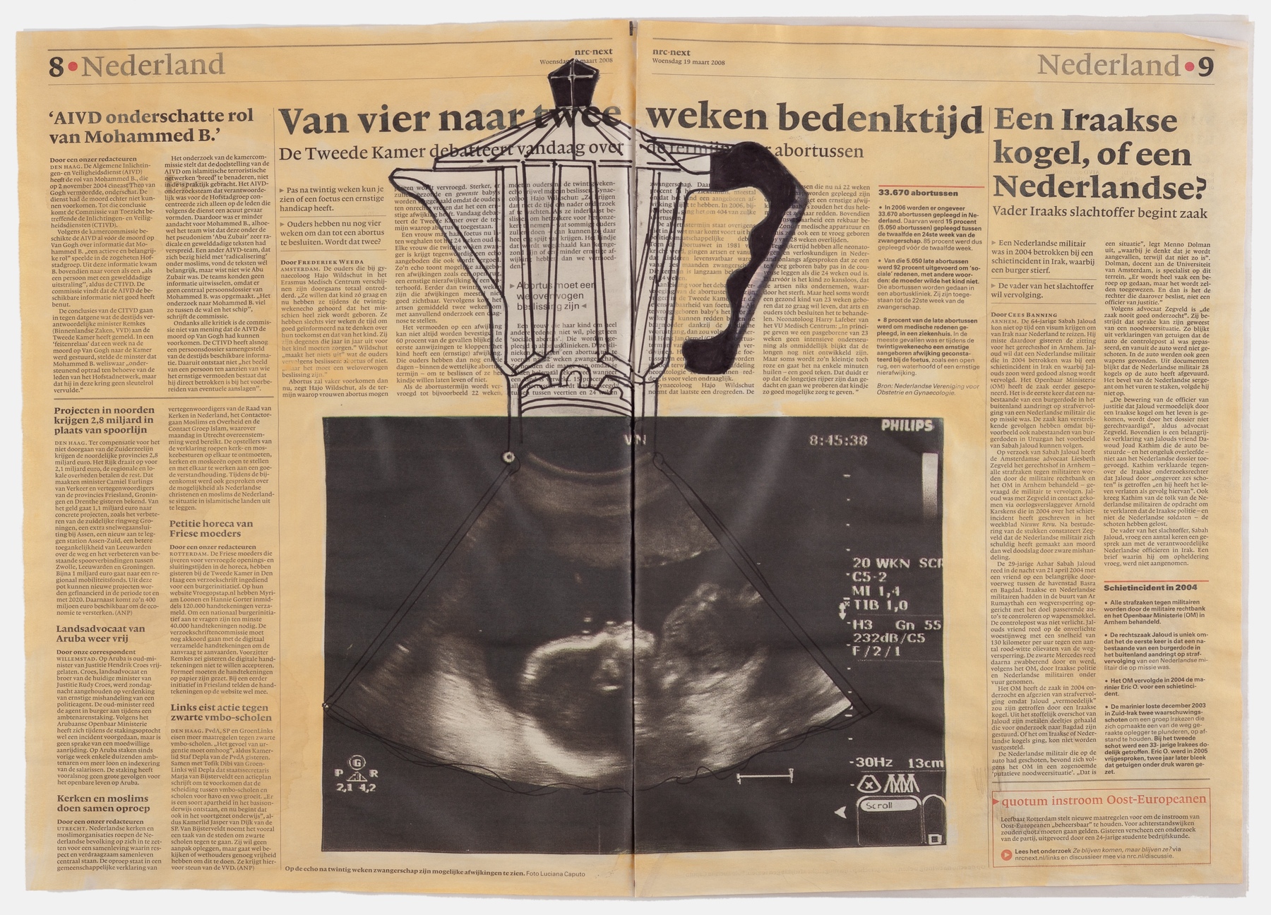   picture of painted newspaper / foto van beschilderde krant